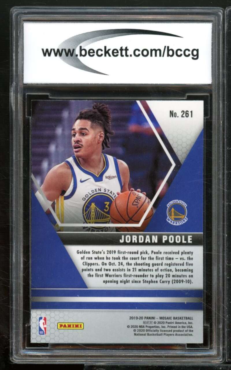 Jordan Poole Rookie Card 2019-20 Panini Mosaic #261 BGS BCCG 10 Image 2