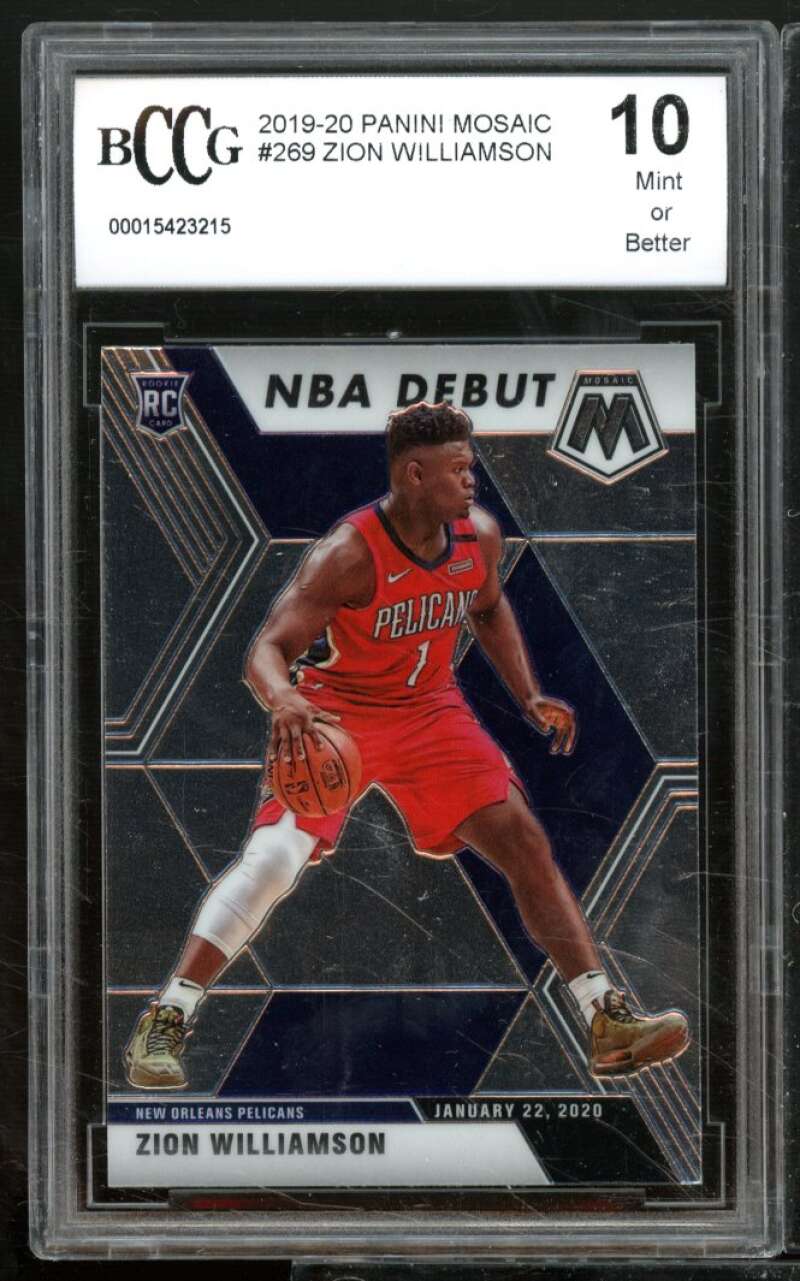 Zion Williamson Rookie Card 2019-20 Panini Mosaic #269 BGS BCCG 10 Image 1