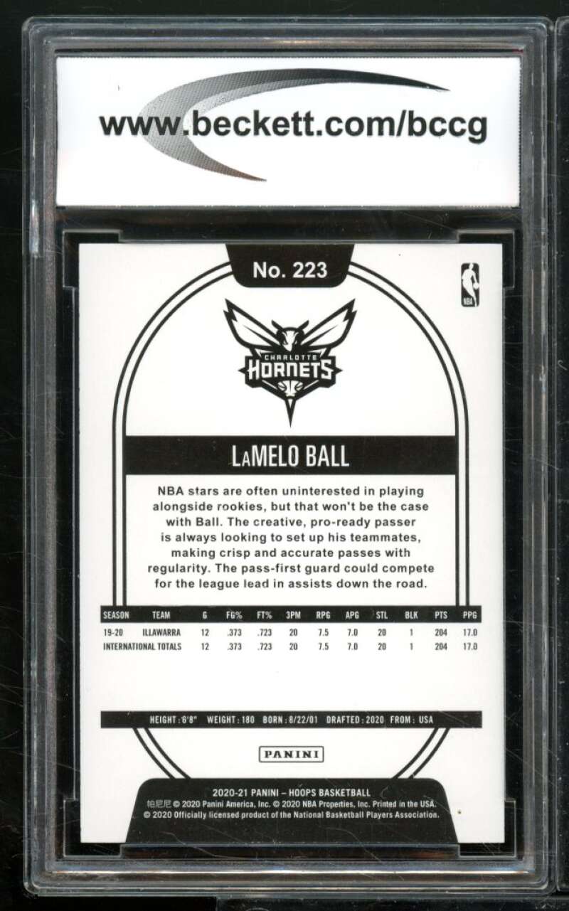 LaMelo Ball Rookie Card 2020-21 Hoops #223 BGS BCCG 9 Image 2