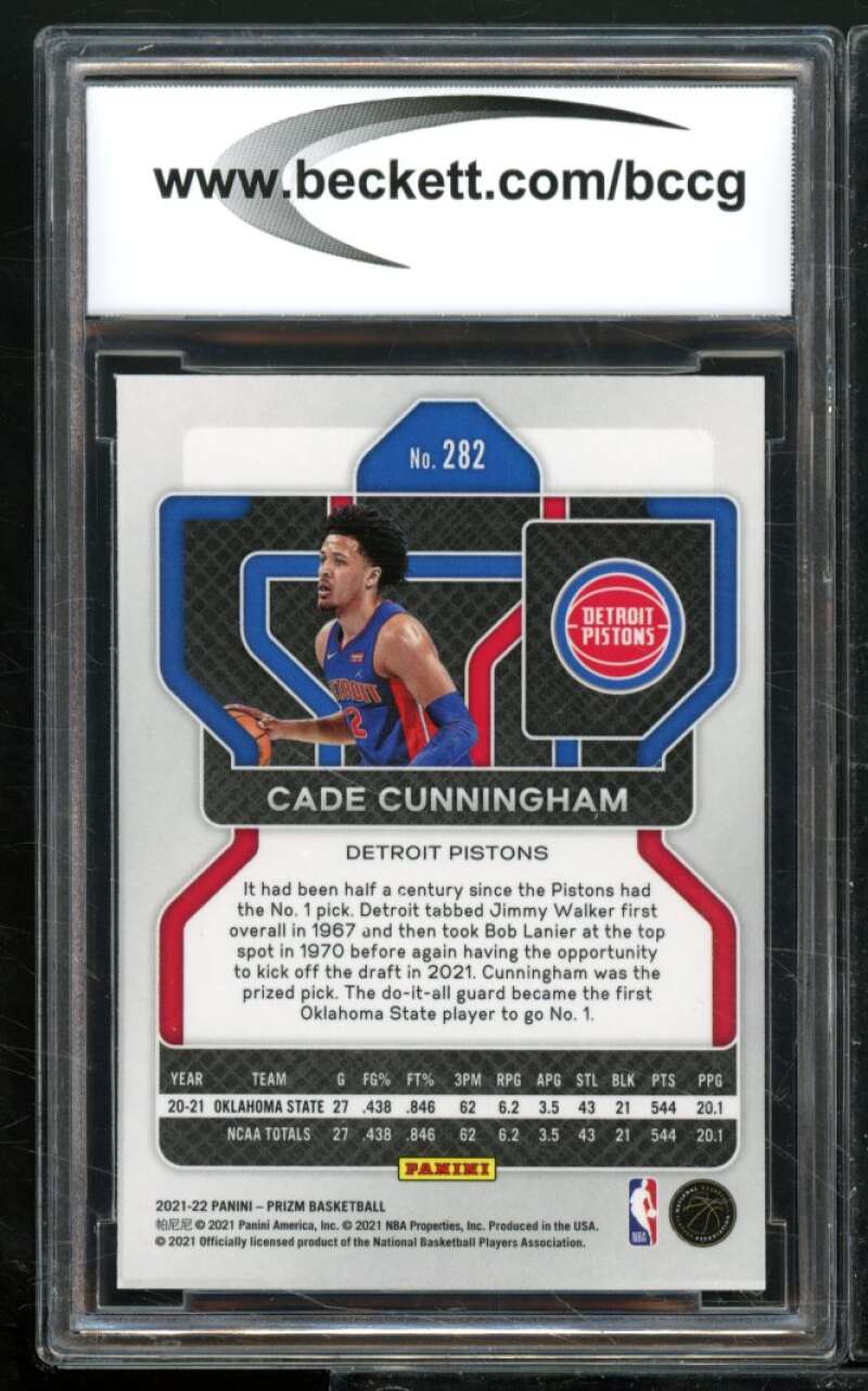 Cade Cunningham Card 2021-22 Panini Prizm #282 PSA 10 Image 2