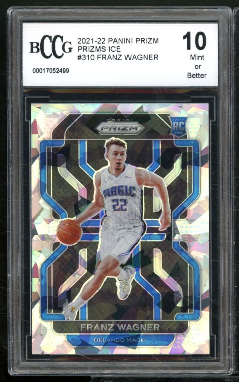 Franz Wagner Card 2021-22 Panini Prizm Prizms Ice #310 PSA 10 Image 1