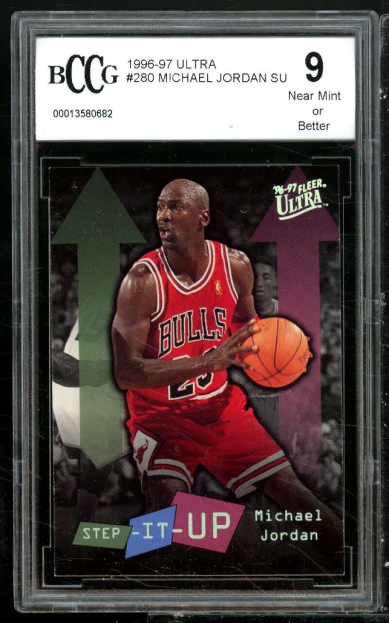 1996-97 Ultra Step It Up #280 Michael Jordan Card BGS BCCG 9 Near Mint+ Image 1