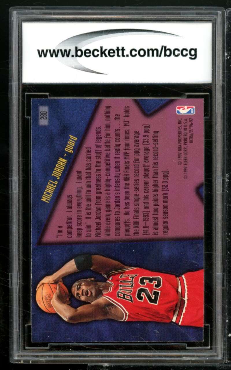 1996-97 Ultra Step It Up #280 Michael Jordan Card BGS BCCG 9 Near Mint+ Image 2