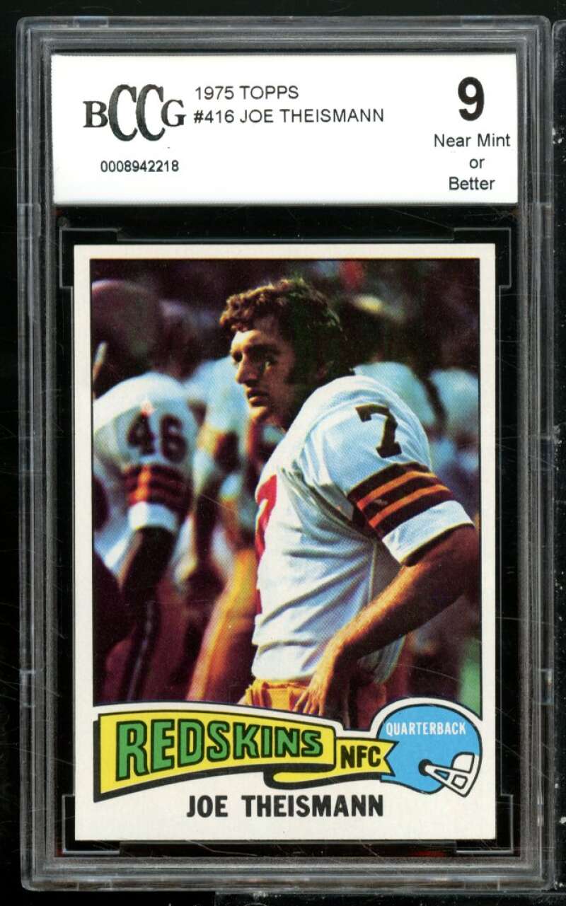 1975 Topps #416 Joe Theismann Rookie Card Image 1