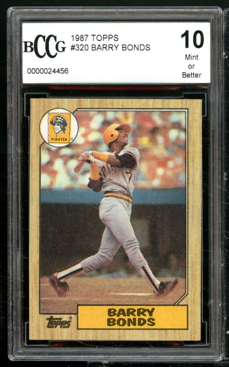 1987 Topps #320 Barry Bonds Rookie Card BGS BCCG 10 Mint+ Image 1