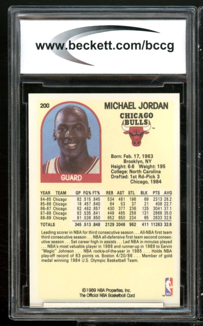 Michael Jordan Card 1989-90 Hoops #200 BGS BCCG 9 Image 2