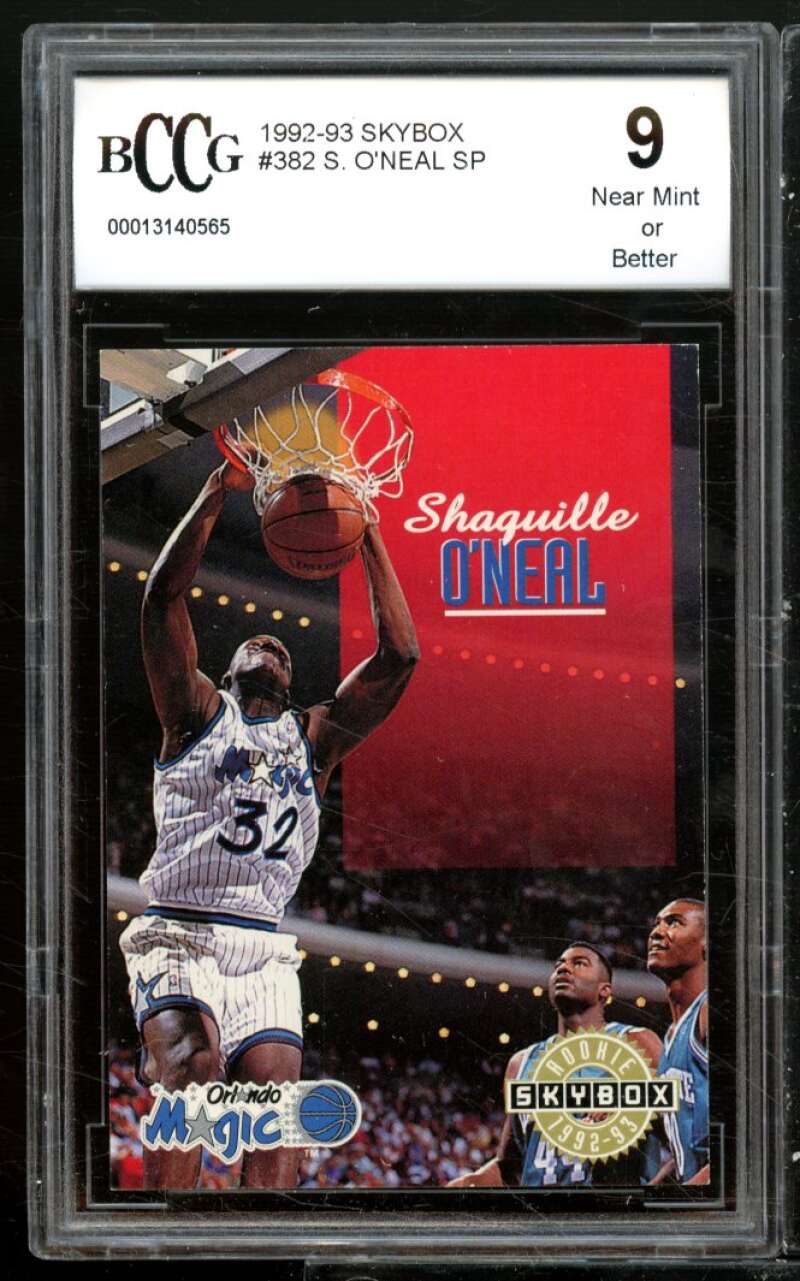 Shaquille O'Neal Rookie Card 1992-93 Skybox #382 BGS BCCG 9 Image 1