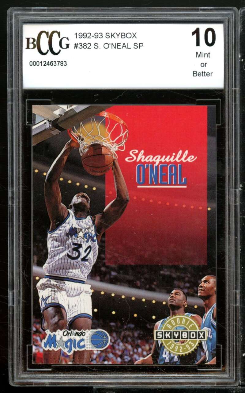 Shaquille O'Neal Rookie Card 1992-93 SkyBox #382 BGS BCCG 10 Image 1