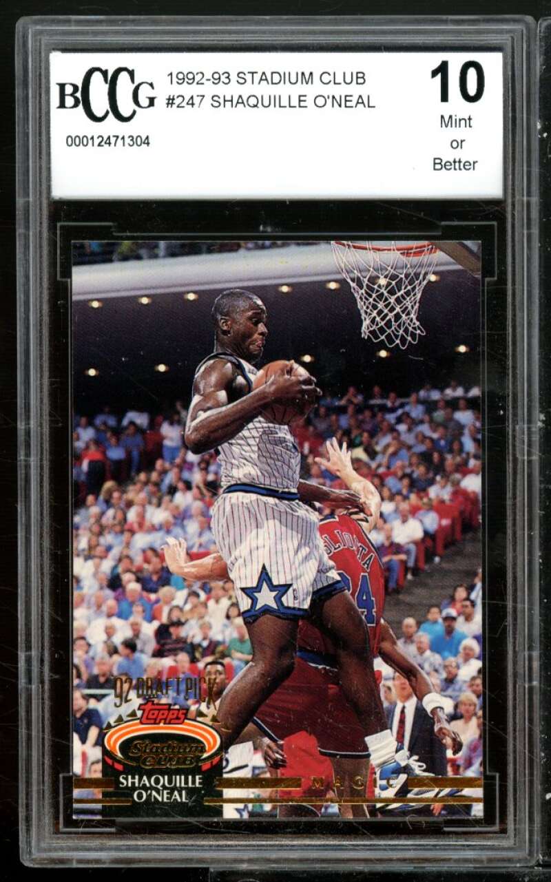 Shaquille O'Neal Rookie Card 1992-93 Stadium Club #247 BGS BCCG 10 Image 1