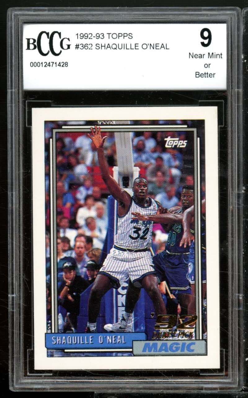 Shaquille O'Neal Rookie Card 1992-93 Topps #362 BGS BCCG 9 Image 1