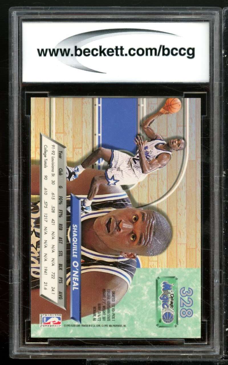 Shaquille O'Neal Rookie Card 1992-93 Ultra #328 BGS BCCG 10 Image 2