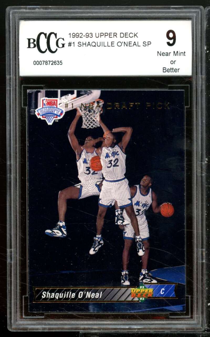 Shaquille O'Neal Rookie Card 1992-93 Upper Deck #1 SP BGS BCCG 9 Image 1