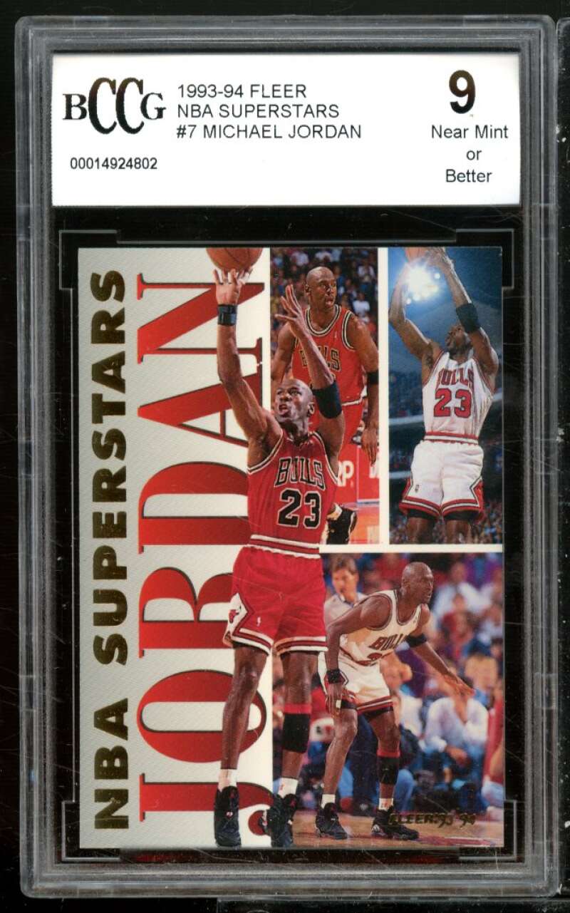 Michael Jordan Card 1993-94 Fleer NBA Superstars #7 BGS BCCG 9 Image 1