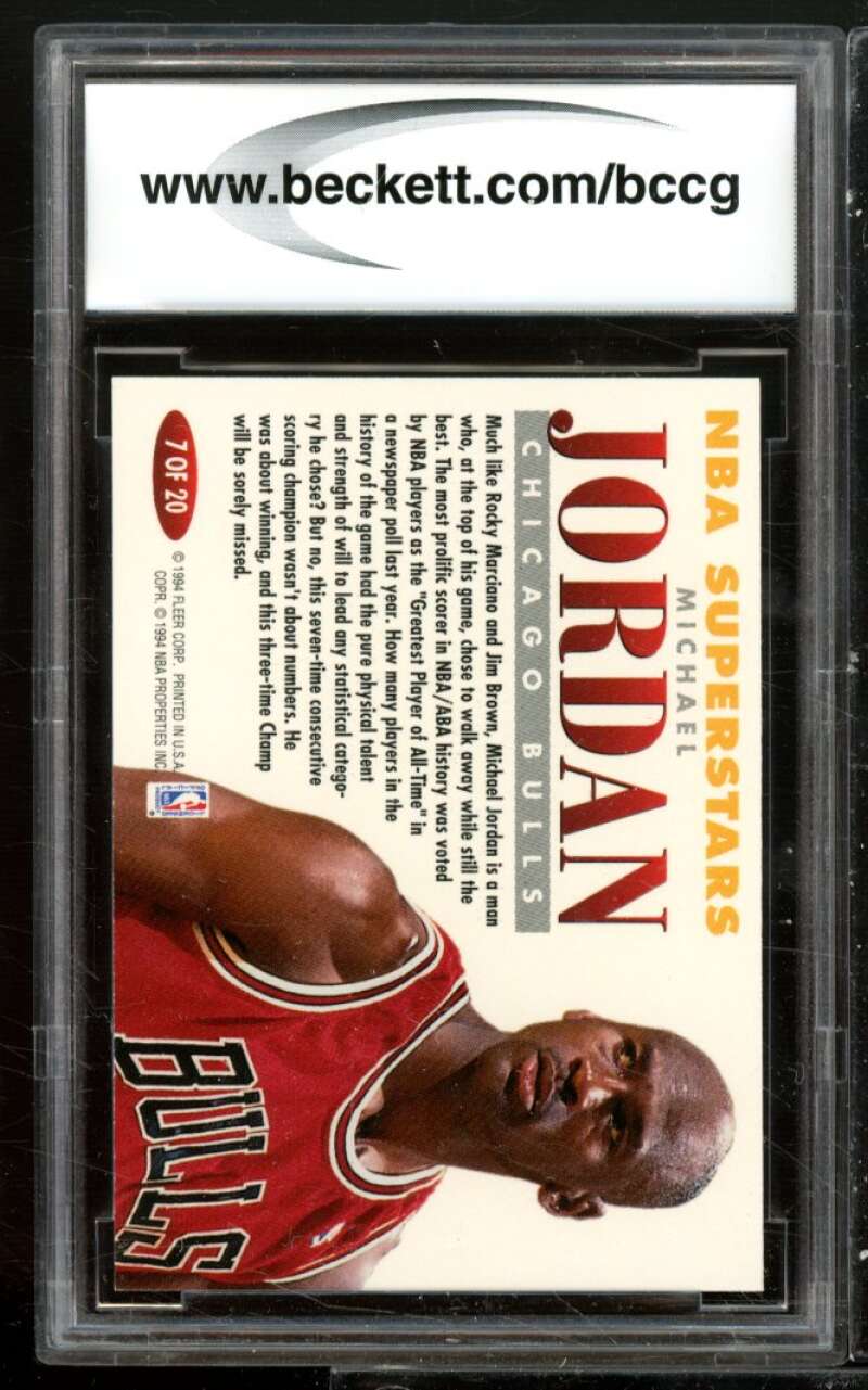 Michael Jordan Card 1993-94 Fleer NBA Superstars #7 BGS BCCG 9 Image 2