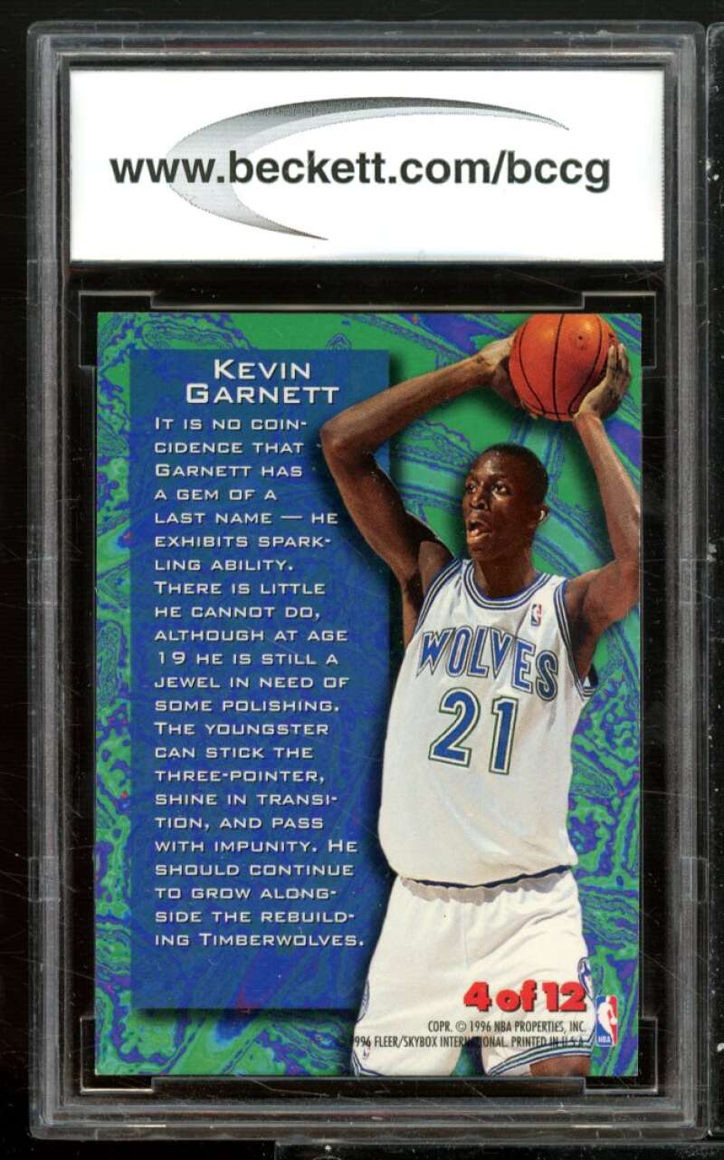 Kevin Garnett Rookie Card 1995-96 Metal Tempered Steel #4 BGS BCCG 10 Image 2