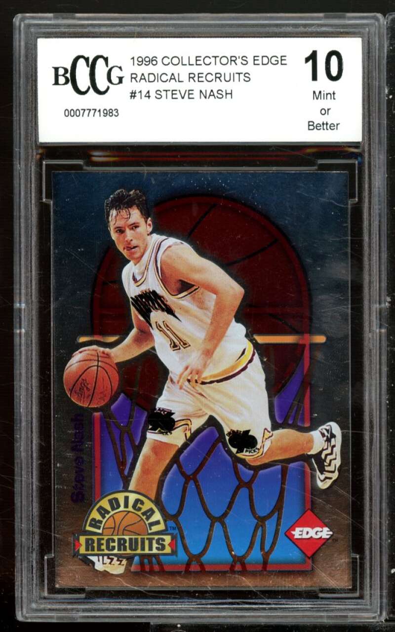 Steve Nash Rookie Card 1996 Collector's Edge Radical Recruits #14 BGS BCCG 10 Image 1