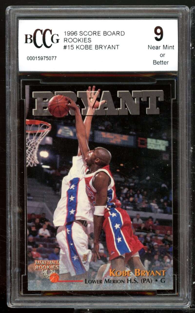 Kobe Bryant Rookie Card 1996 Score Board Rookies #15 BGS BCCG 9 Image 1