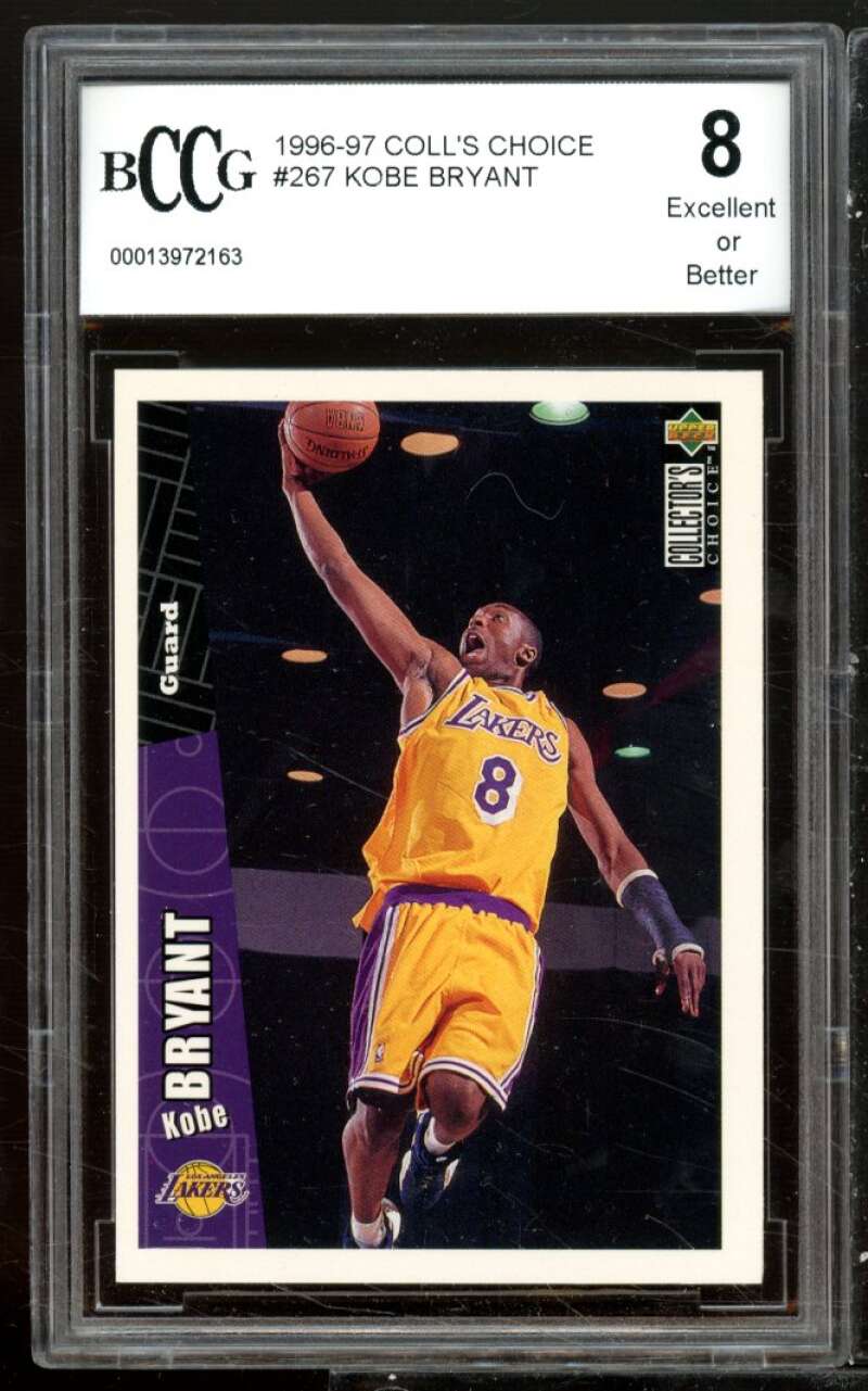 Kobe Bryant Rookie Card 1996-97 Coll's Choice #267 BGS BCCG 8 Image 1