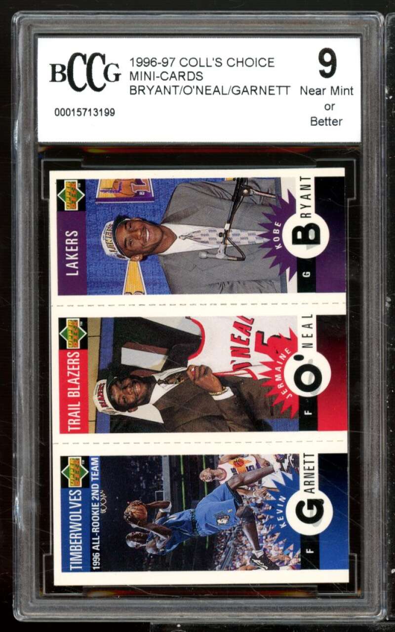 Kobe Bryant Rookie Card 1996-97 Collector's Choice Mini-Cards #M129 BGS BCCG 9 Image 1