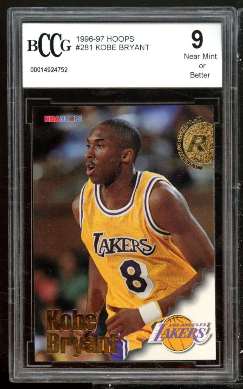 Kobe Bryant Rookie Card 1996-97 Hoops #281 BGS BCCG 9 Image 1