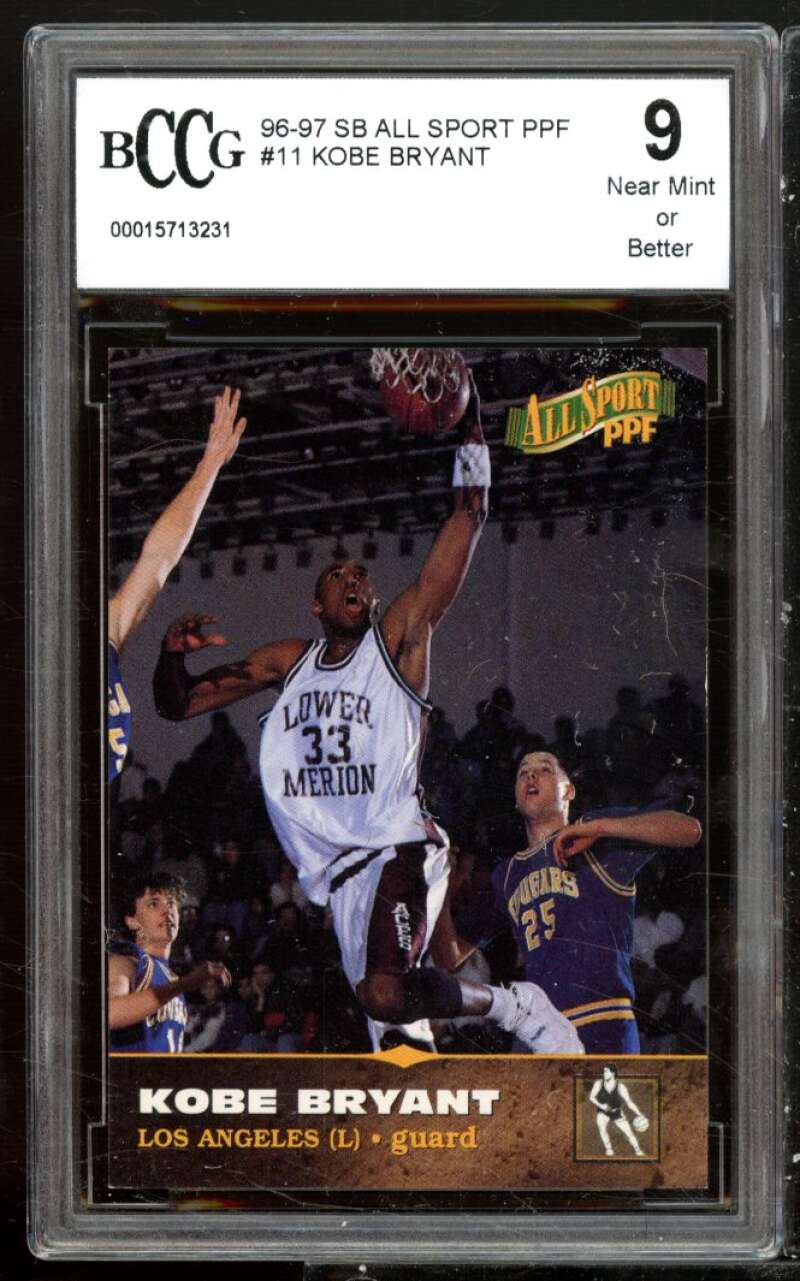 Kobe Bryant Rookie Card 1996-97 SB All Sport PPF #11 BGS BCCG 9 Image 1