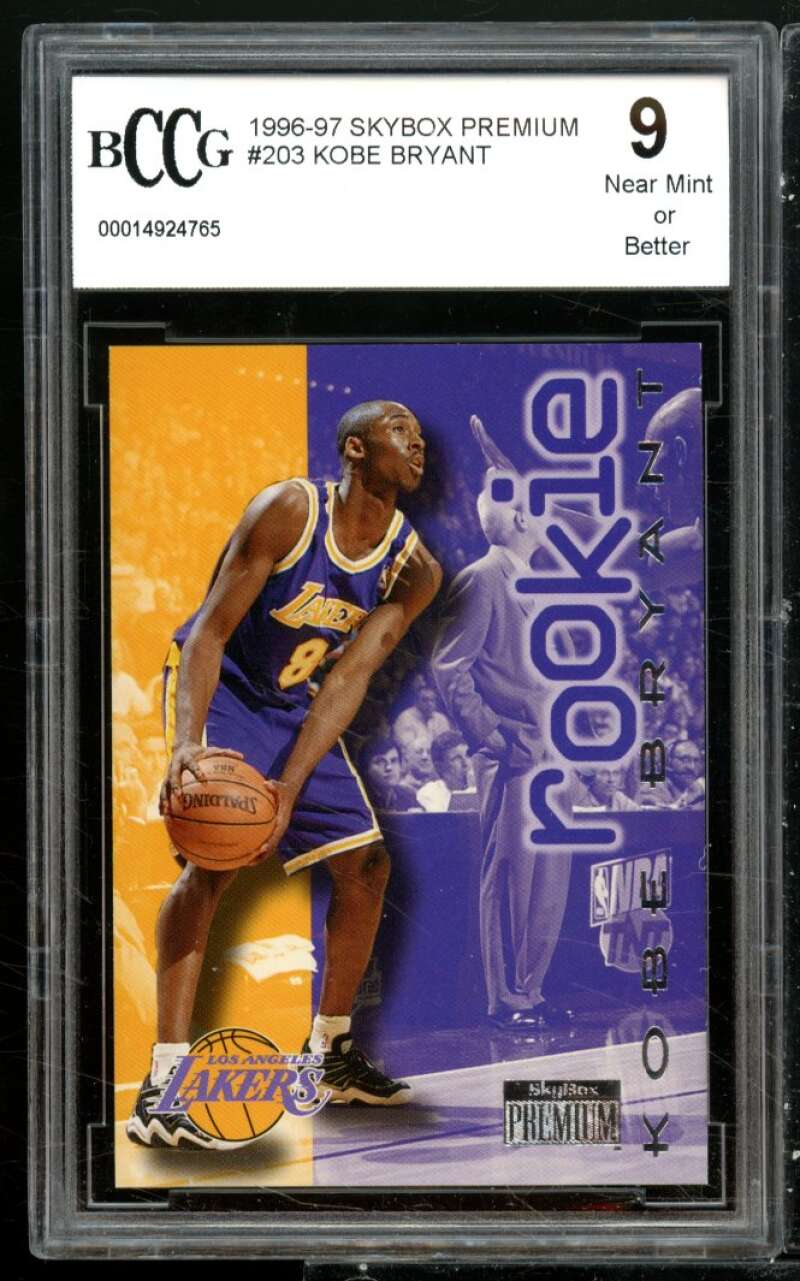 Kobe Bryant Rookie Card 1996-97 SkyBox Premium #203 BGS BCCG 9 Image 1