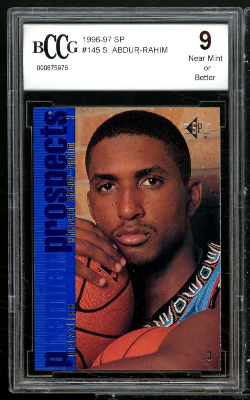 Shareef Abdur-Rahim Rookie Card 1996-97 SP #145 BGS BCCG 9 Image 1