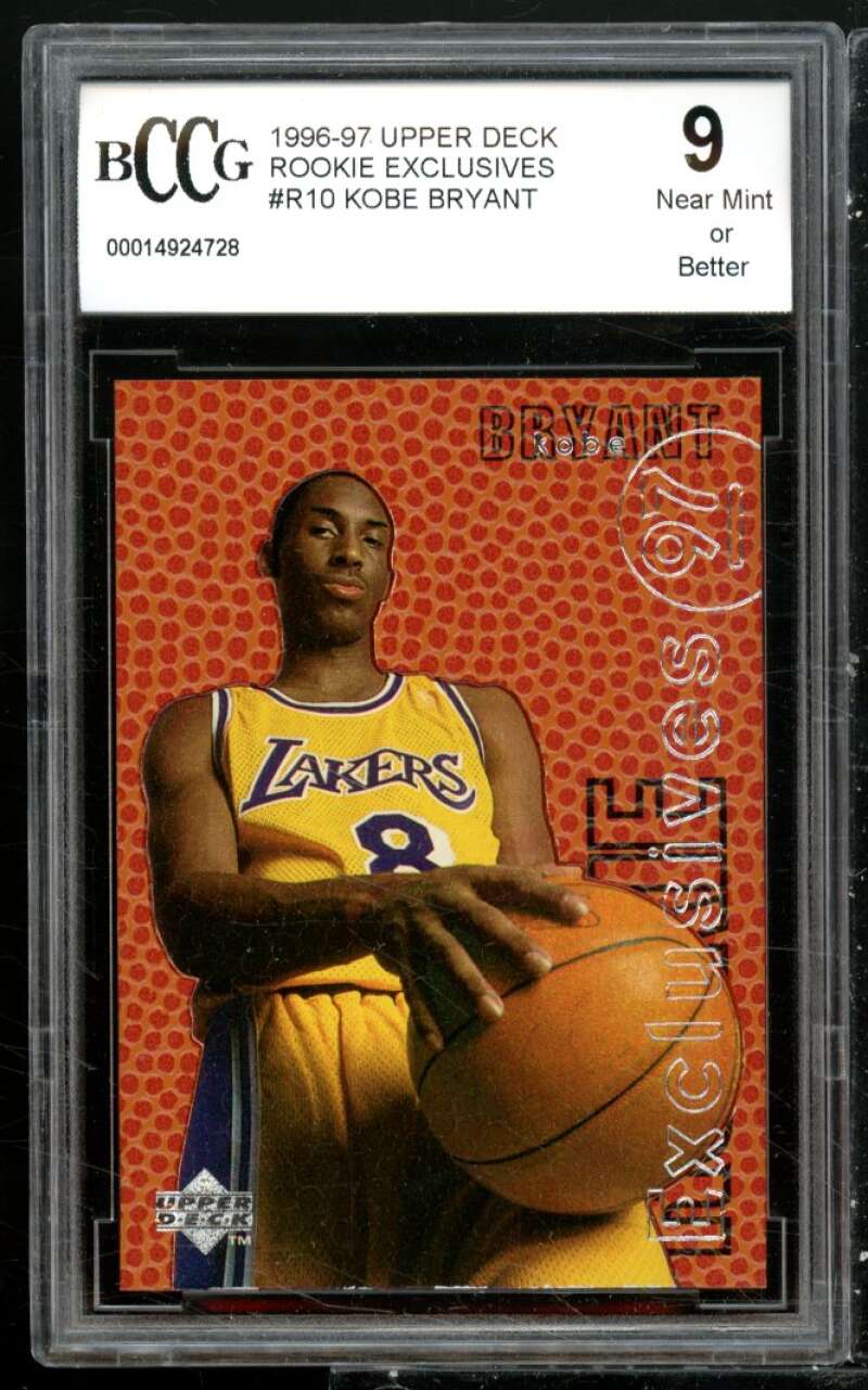 Kobe Bryant Rookie Card 1996-97 Upper Deck Rookie Exclusives #R10 BGS BCCG 9 Image 1