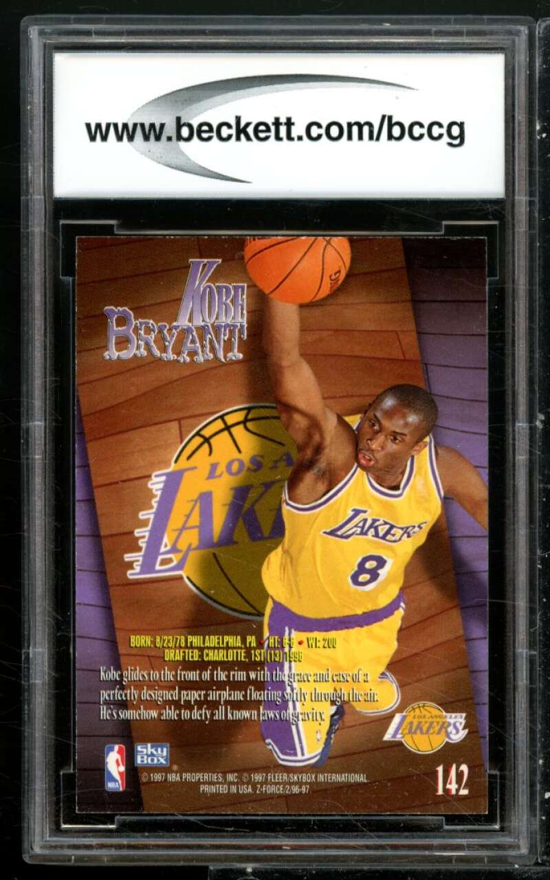 Kobe Bryant Rookie Card 1996-97 Z-Force #142 BGS BCCG 9 Image 2