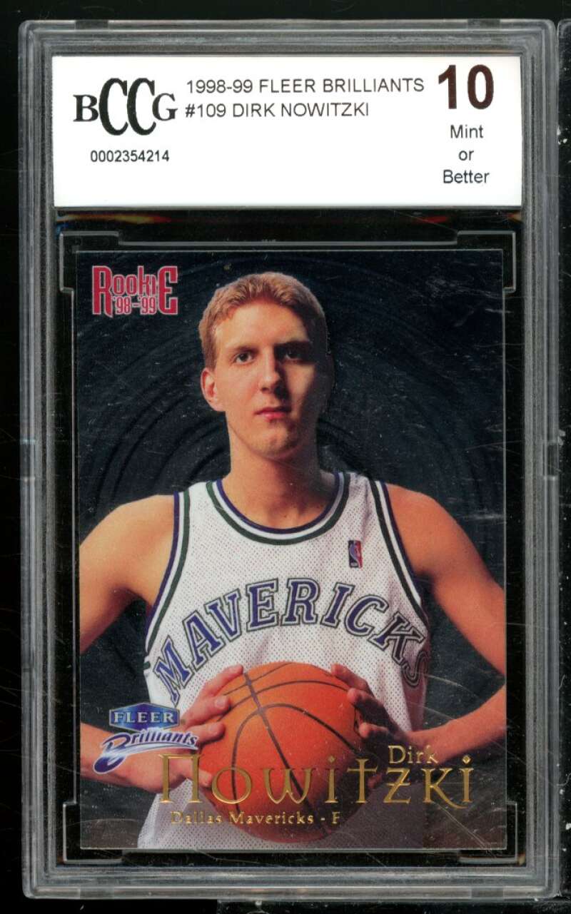 Dirk Nowitzki Rookie Card 1998-99 Fleer Brilliant #109 BGS BCCG 10 Image 1