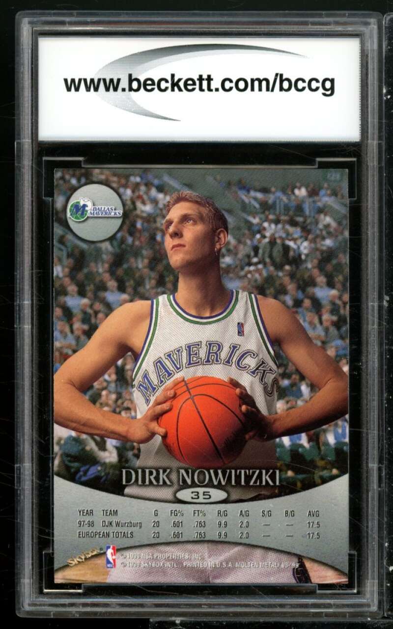 Dirk Nowitzki Rookie Card 1998-99 Skybox Molten Metal #35 BGS BCCG 9 Image 2