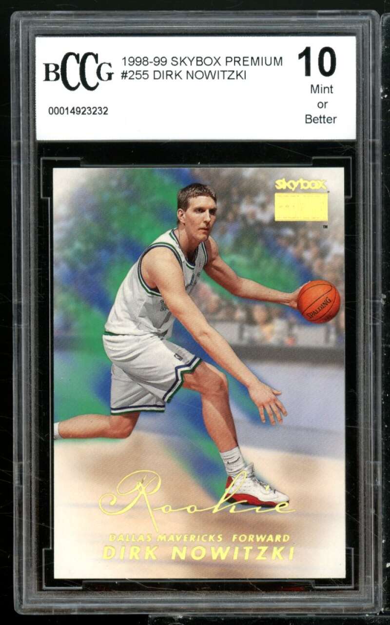 Dirk Nowitzki Rookie Card 1998-99 Skybox Premium #255 BGS BCCG 10 Image 1