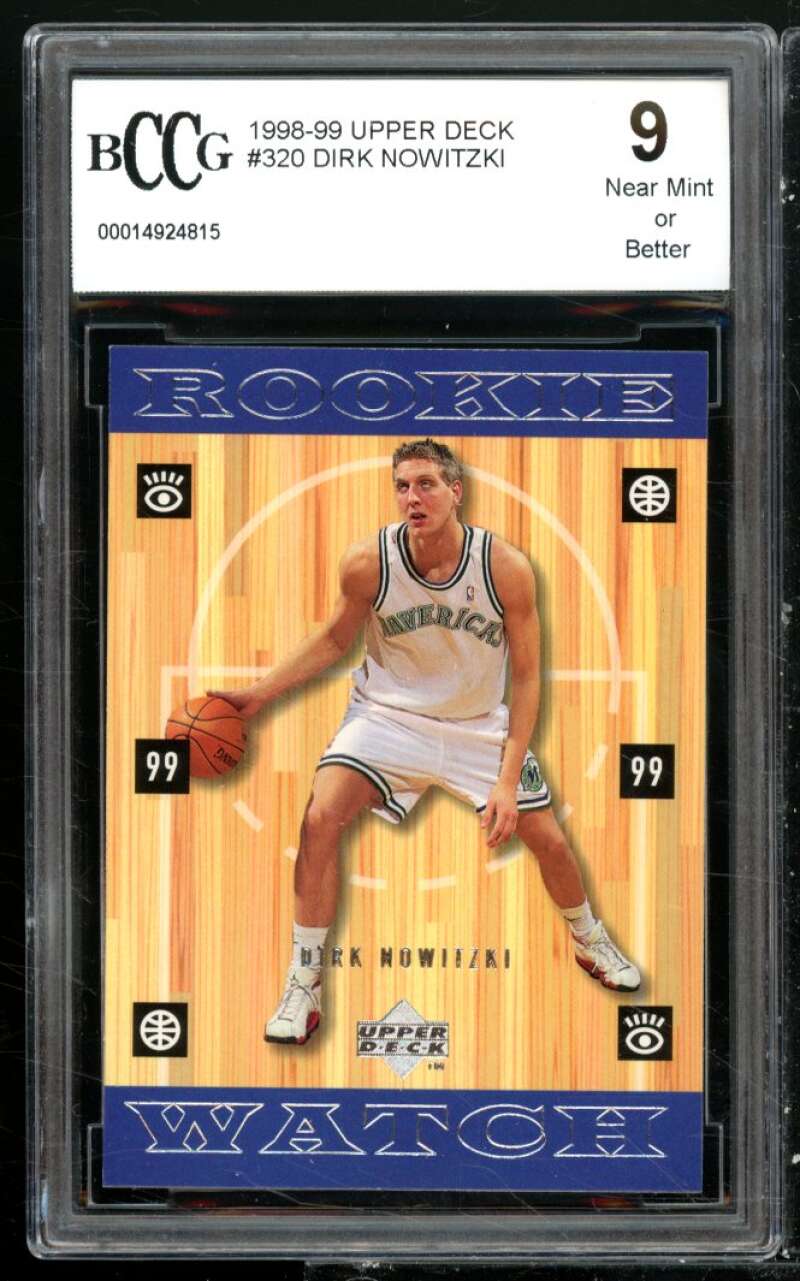 Dirk Nowitzki Rookie Card 1998-99 Upper Deck #320 BGS BCCG 9 Image 1