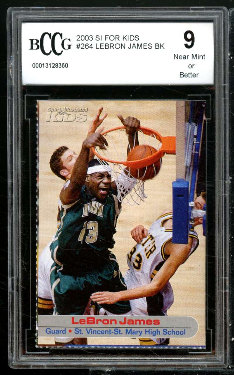 LeBron James Rookie Card 2003 SI For Kids #264 BGS BCCG 9 Image 1