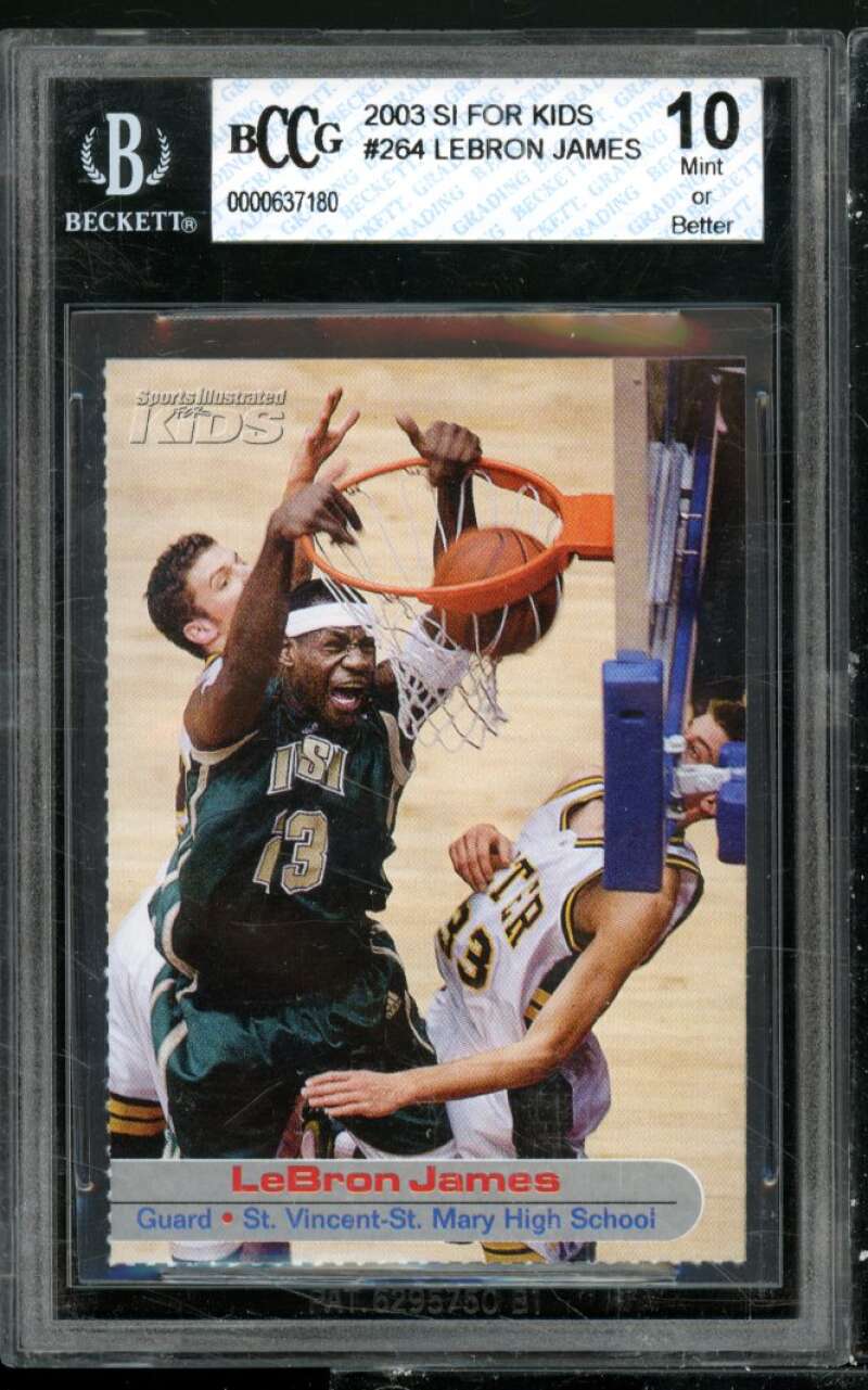 LeBron James Rookie Card 2003 SI For Kids #264 BGS BCCG 10 Image 1