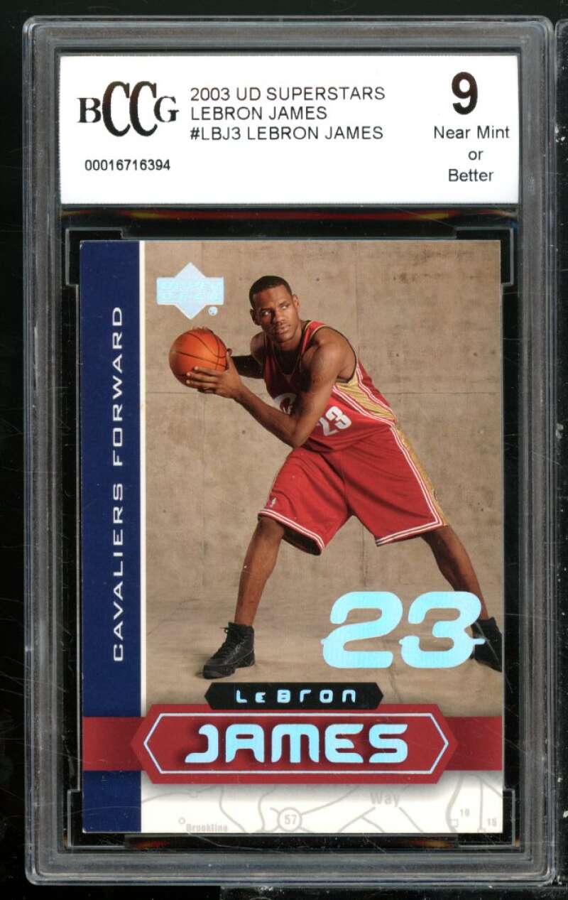 LeBron James Rookie Card 2003 UD Superstars #LBJ-3 BGS BCCG 9 Image 1