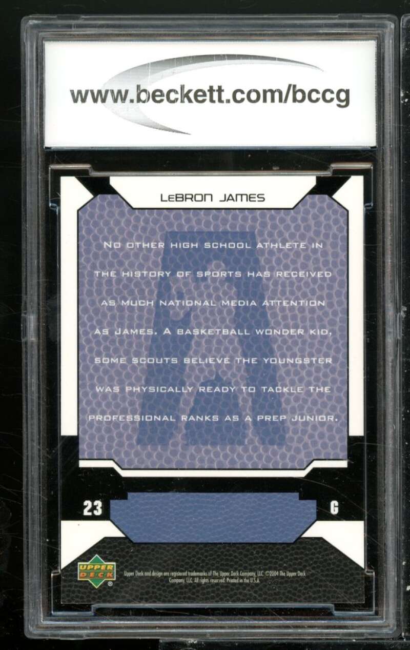 Lebron James Card 2004 Upper Deck Naxcom Exclusive Promo #NNO BGS BCCG 10 Image 2