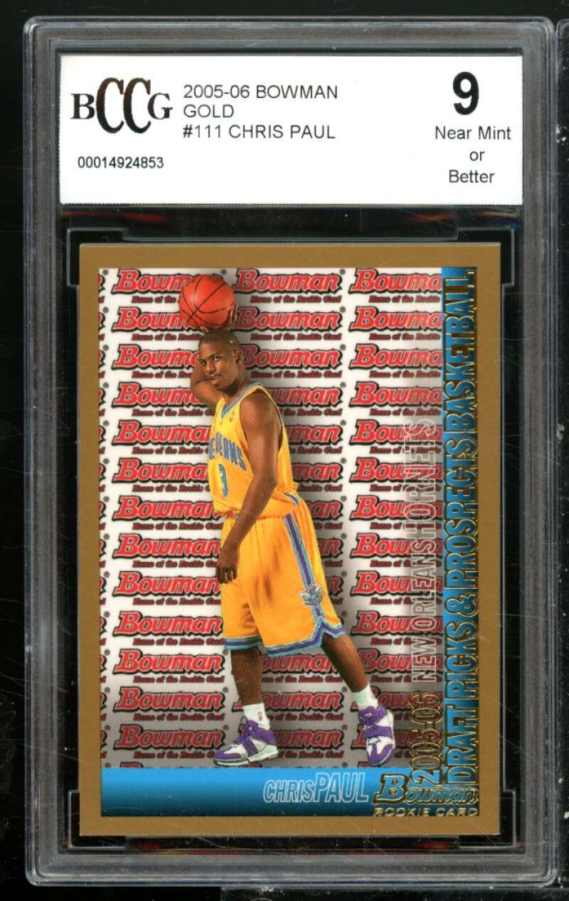 Chris Paul Rookie Card 2005-06 Bowman Gold #111 BGS BCCG 9 Image 1