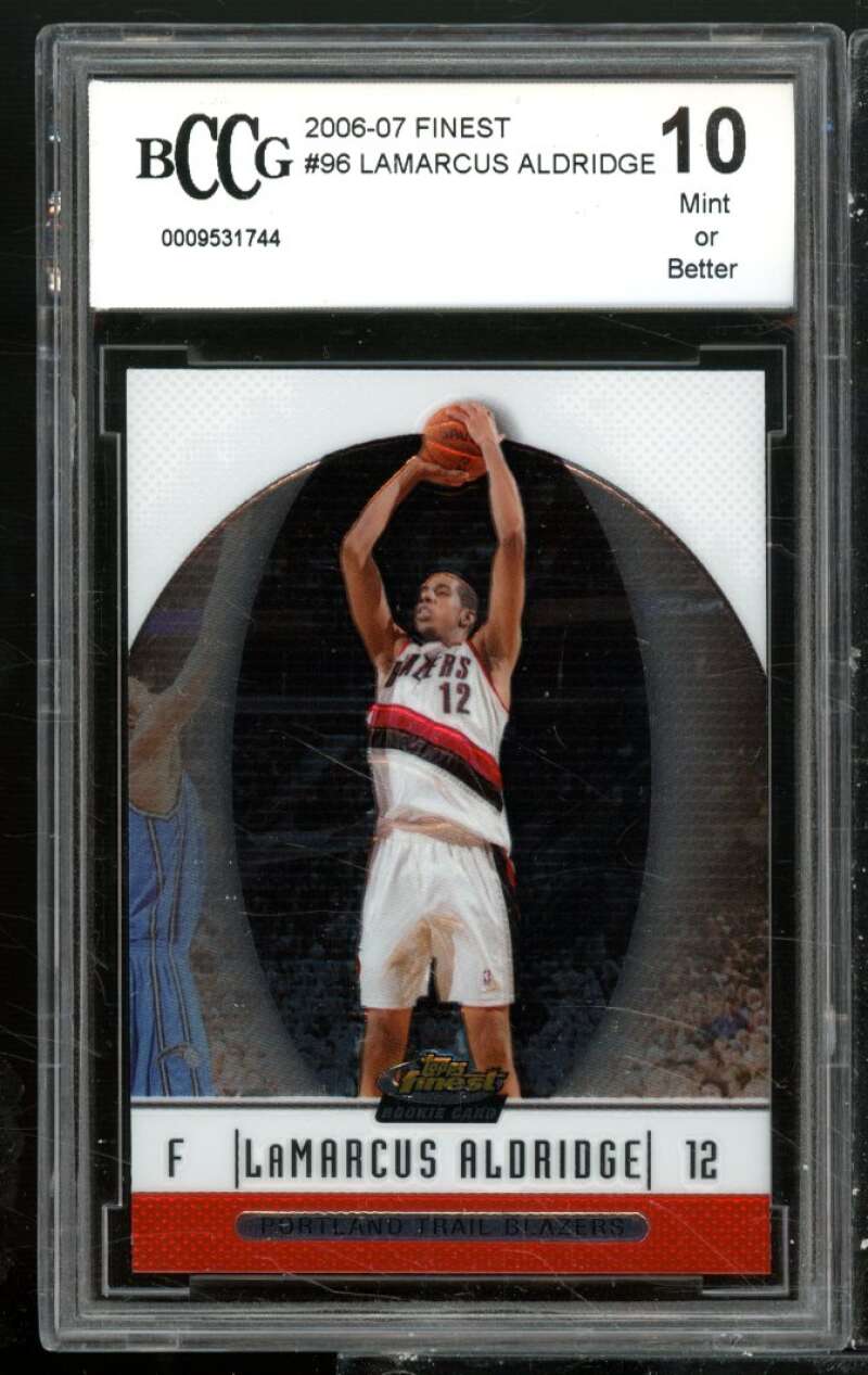 Lamarcus Aldridge Rookie Card 2006-07 Finest #96 BGS BCCG 10 Image 1