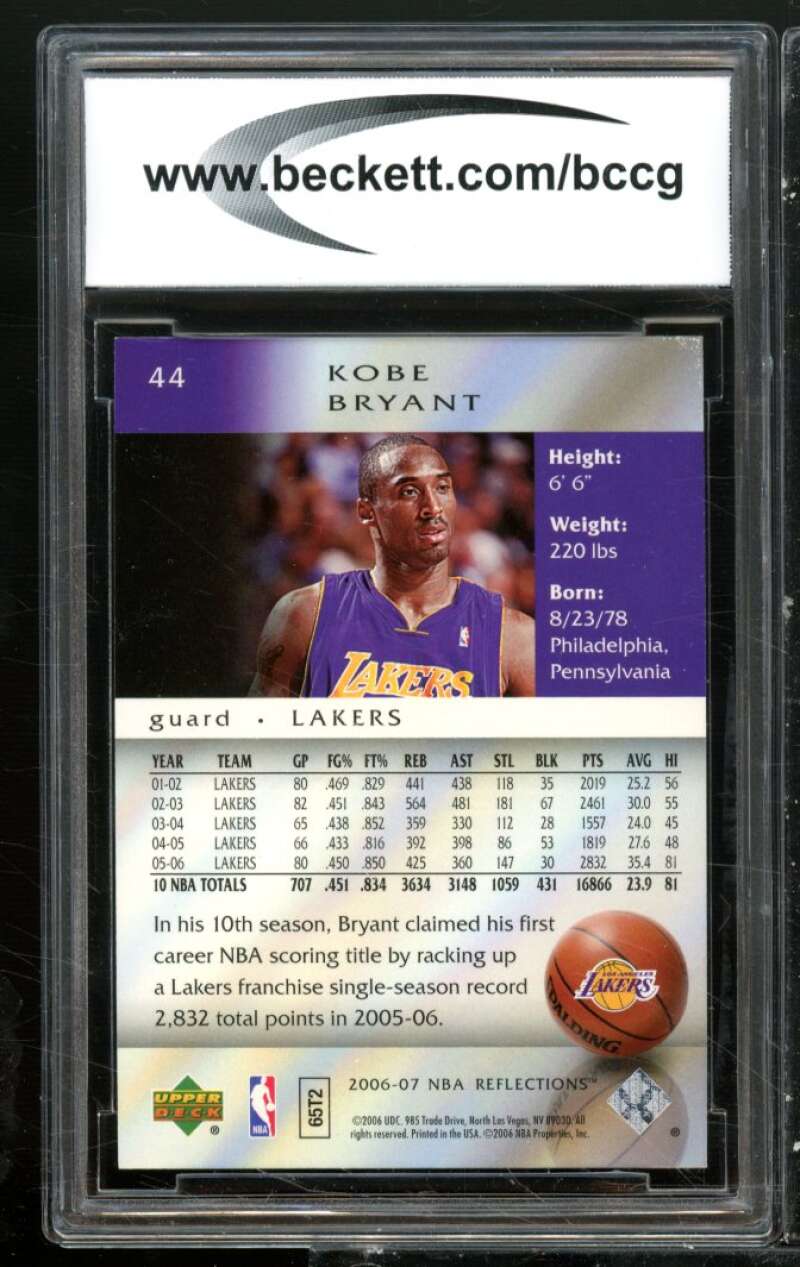 Kobe Bryant Card 2006-07 Reflections #44 BGS BCCG 9 Image 2