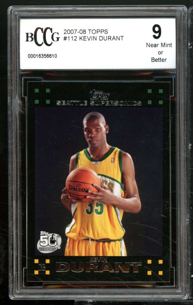 Kevin Durant Rookie Card 2007-08 Topps #112 BGS BCCG 9 Image 1