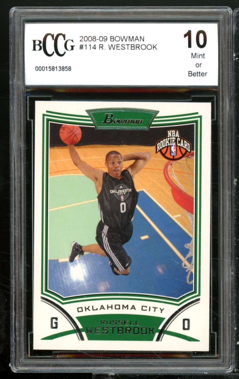 Russell Westbrook Rookie Card 2008-09 Bowman #114 BGS BCCG 10 Image 1