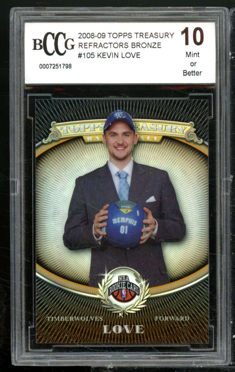 Kevin Love Rookie Card 2008-09 Topps Treasury Bronze Refractors #105 BGS BCCG 10 Image 1