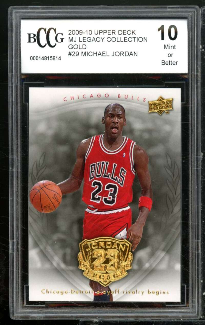 Michael Jordan Card 2009-10 Upper Deck MJ Legacy Collection Gold #29 BGS BCCG 10 Image 1