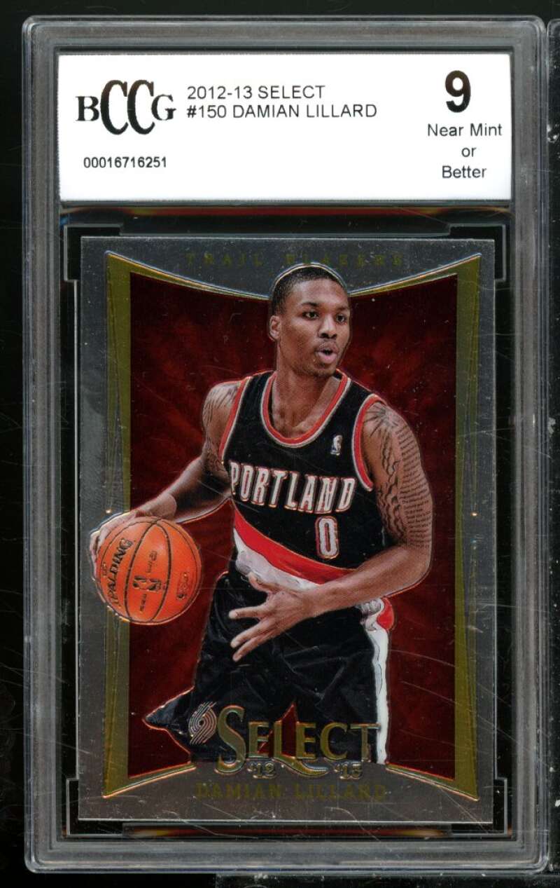 Damian Lillard Rookie Card 2012-13 Select #150 BGS BCCG 9 Image 1