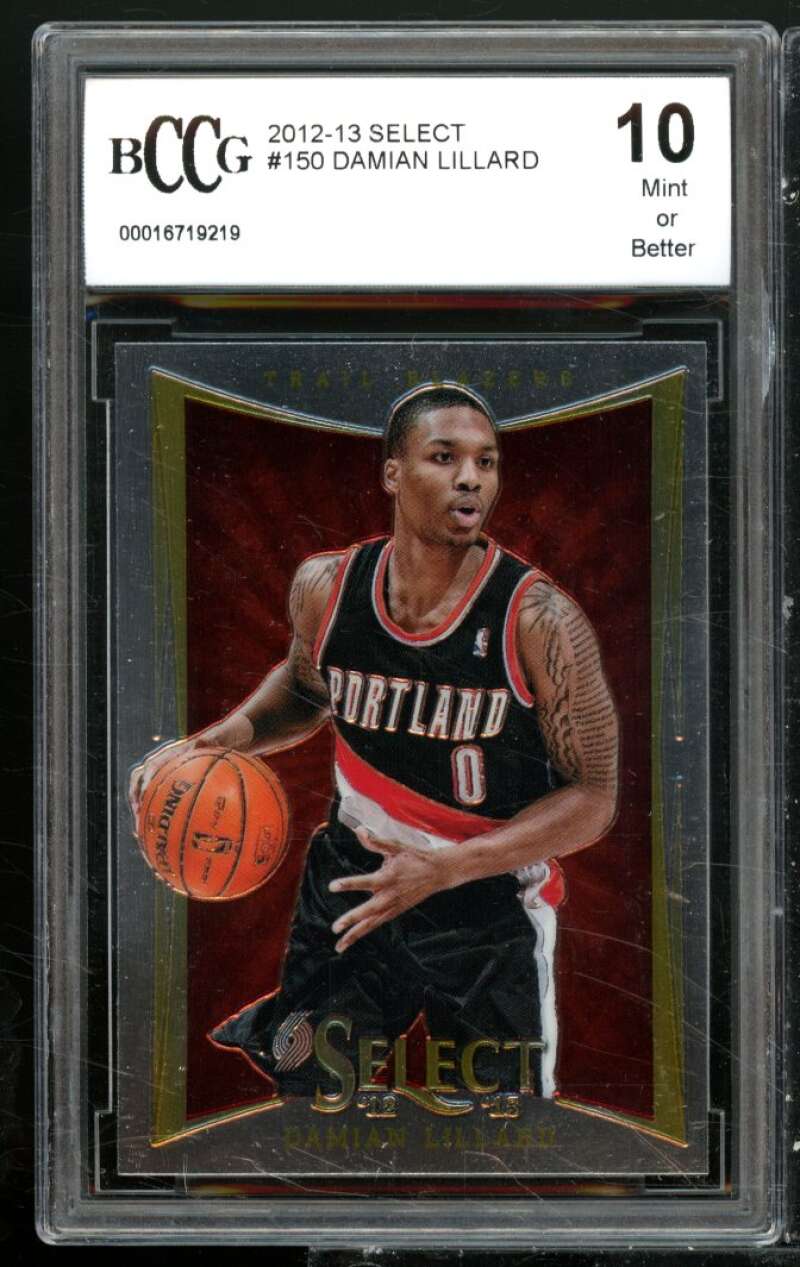 Damian Lillard Rookie Card 2012-13 Select #150 BGS BCCG 10 Image 1