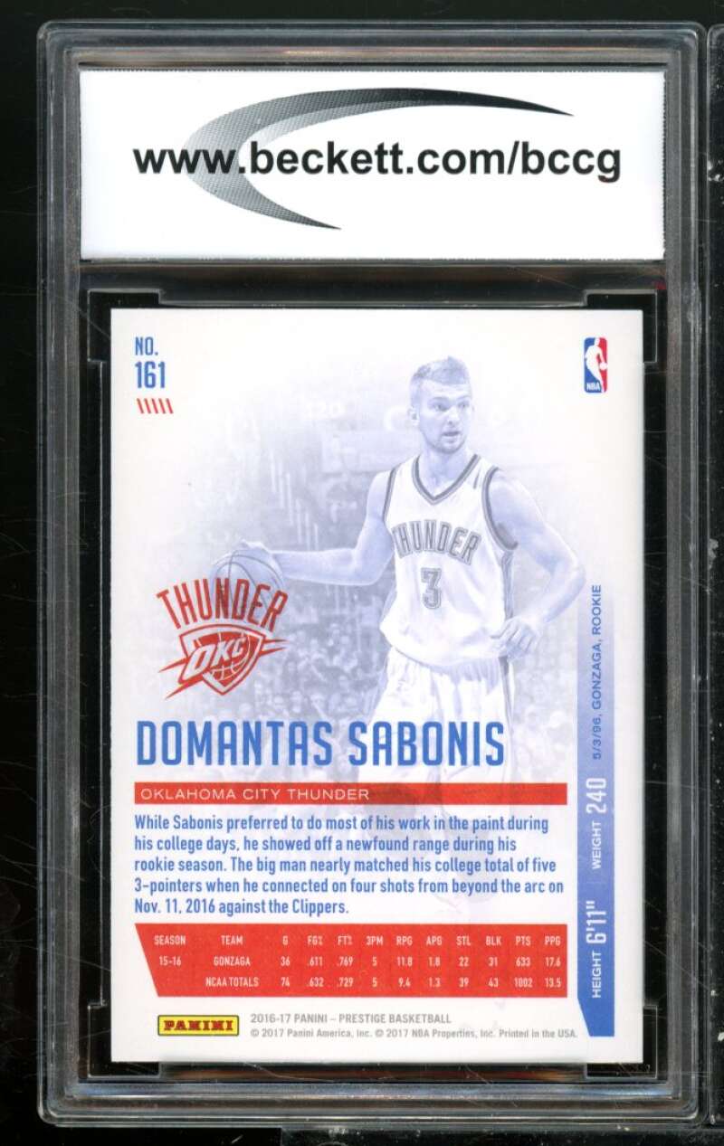 Domantas Sabonis Rookie Card 2016-17 Prestige #161 BGS BCCG 10 Image 2