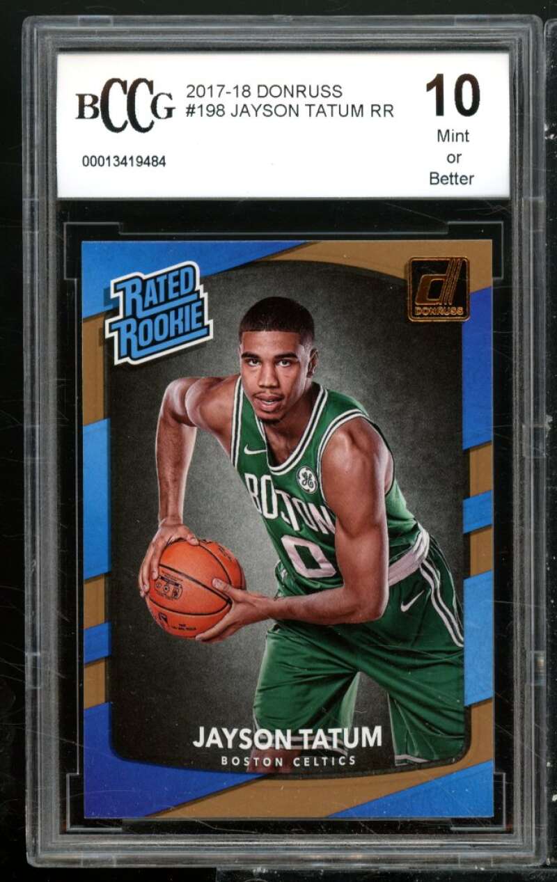 Jayson Tatum Rookie Card 2017-18 Donruss #198 BGS BCCG 10 Image 1