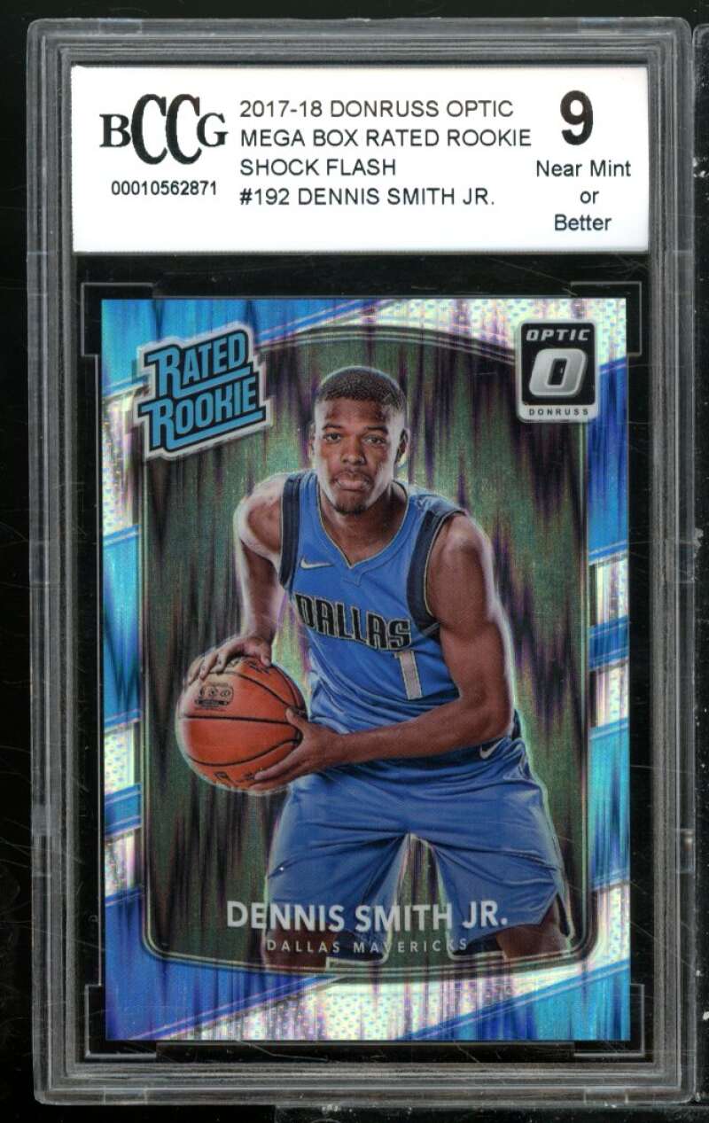 Dennis Smith Jr. Rookie 2017-18 Donruss Optic MB RR Shock Flash #192 BGS BCCG 9 Image 1