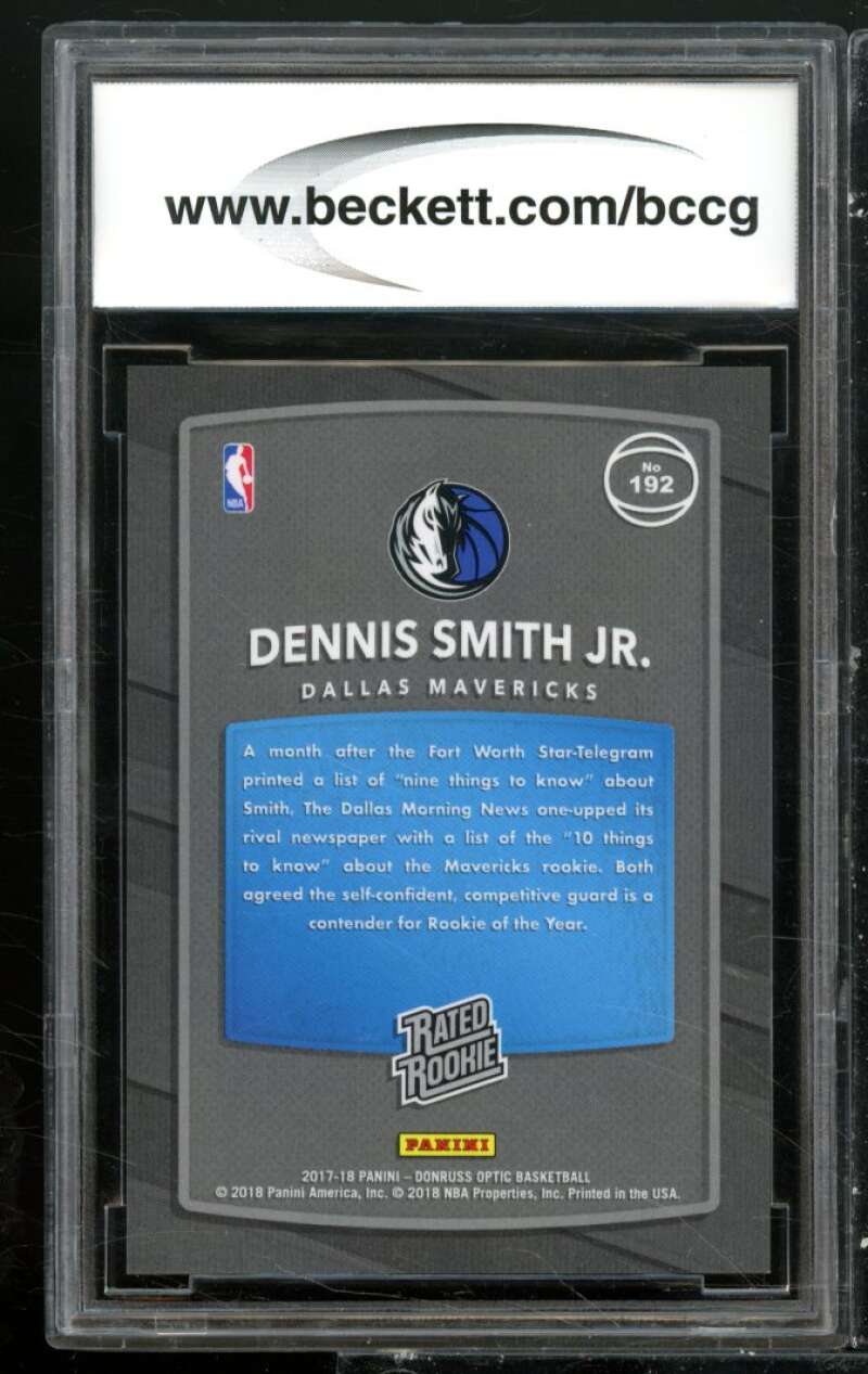 Dennis Smith Jr. Rookie 2017-18 Donruss Optic MB RR Shock Flash #192 BGS BCCG 9 Image 2